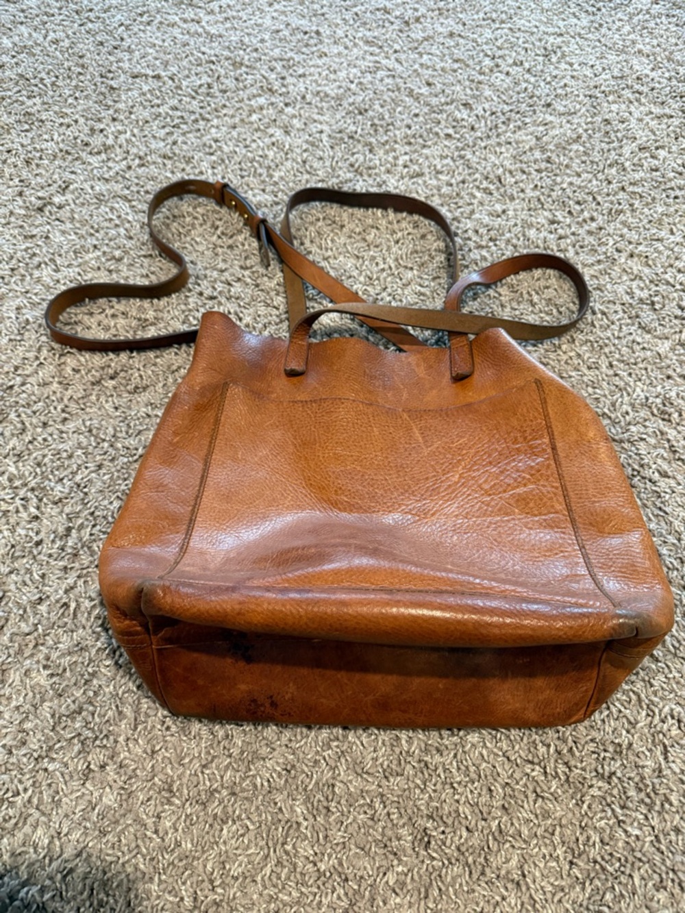 Madewell The Medium Transport Tote Leather Bag English Saddle - Picture 9 of 17